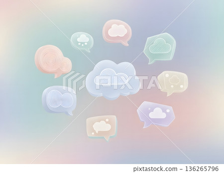 Colorful talk bubble and cloud design Colorful talk bubble and cloud design 136265796