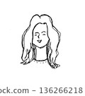 Simple line drawing portrait of a person | Quiet expression 136266218