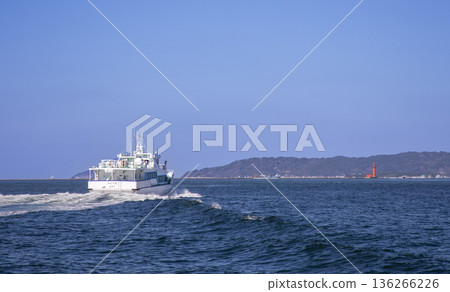Fukuoka Municipal Ferry departing from Hakata Port Fukuoka Municipal Ferry departing from Hakata Port 136266226