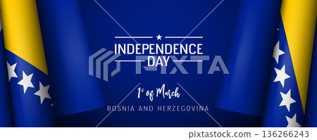 Bosnia and Herzegovina independence day vector banner, greeting card Bosnia and Herzegovina independence day vector banner, greeting card 136266243