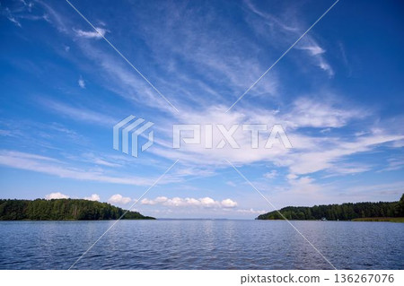 Beautiful summer river at sunny day Beautiful summer river at sunny day 136267076