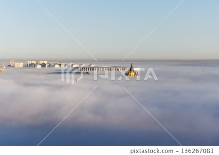 Fog Over River at Sunrise Nizhny Novgorod Fog Over River at Sunrise Nizhny Novgorod 136267081