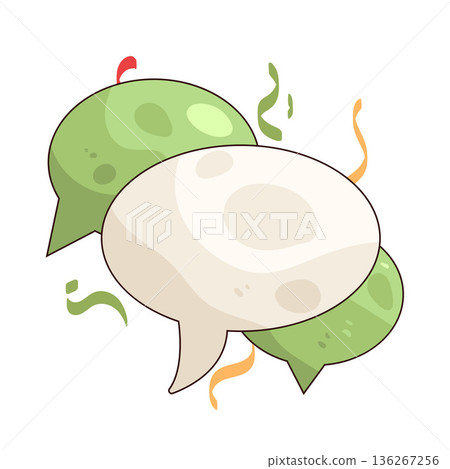 Illustration of Speech Bubble with confetti 136267256