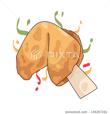 Illustration of fortune cookie Illustration of fortune cookie 136267262