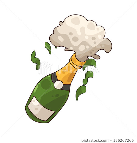 Illustration of Champagne Bottle Illustration of Champagne Bottle 136267266