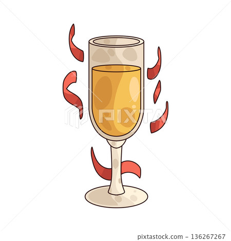 Illustration of Champagne Glass Illustration of Champagne Glass 136267267