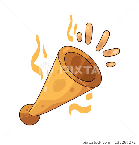 Illustration of party horn 136267272