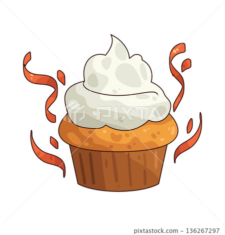 Illustration of Cupcake Illustration of Cupcake 136267297