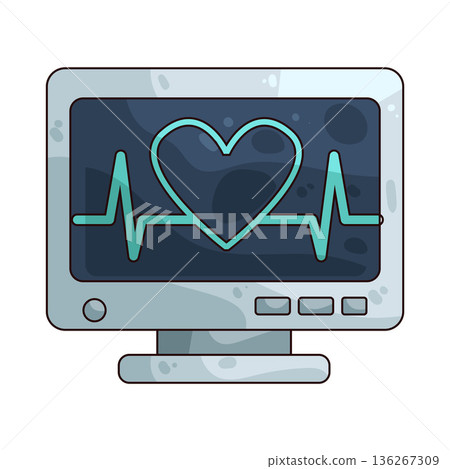 Illustration of heartbeat monitor Illustration of heartbeat monitor 136267309
