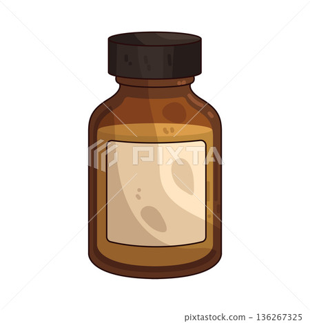Illustration of medicine bottle 136267325