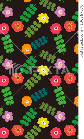 北歐風格背景插畫：植物背景圖片 136267376