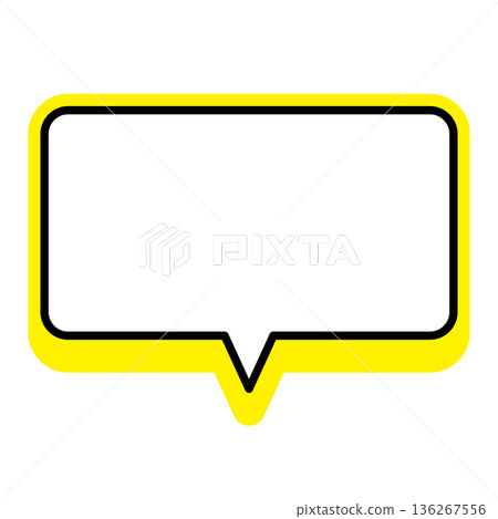 Simple speech bubble illustrations: horizontal, square, rounded corners Simple speech bubble illustrations: horizontal, square, rounded corners 136267556