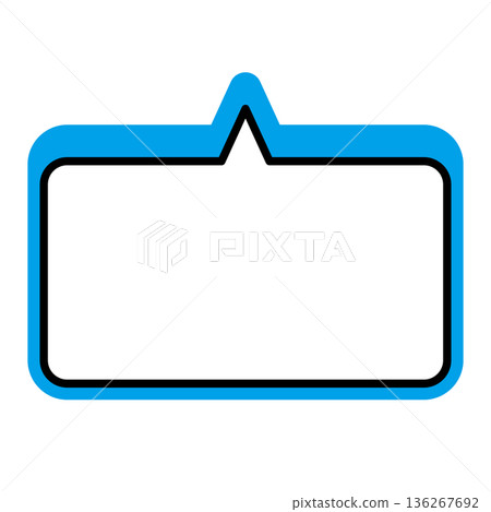 Simple speech bubble illustrations: horizontal, square, rounded corners 136267692