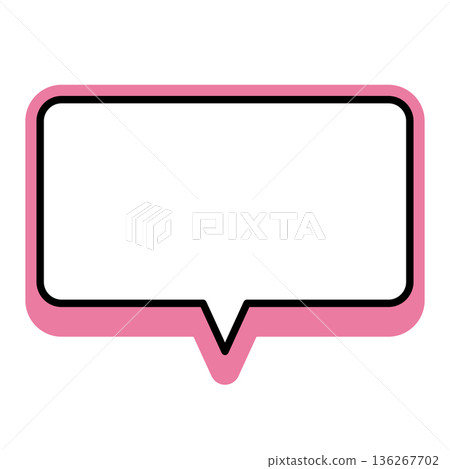 簡單的氣泡插圖：水平、方形、圓角 136267702