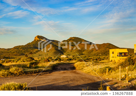 Camper rv camping on nature, Spain 136267888