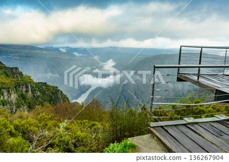 River Sil Canyon, Galicia Spain. Mountain view. River Sil Canyon, Galicia Spain. Mountain view. 136267904