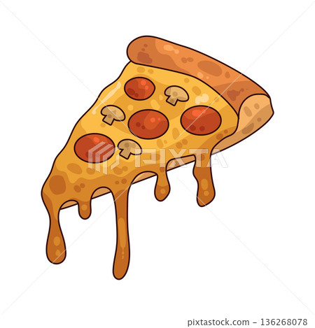 Illustration of pizza slice 136268078