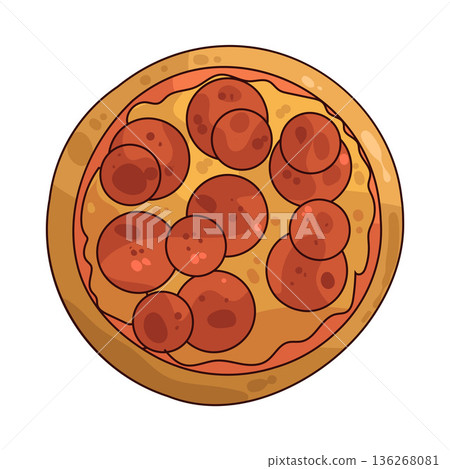 Illustration of Sausage pizza Illustration of Sausage pizza 136268081