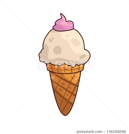 Illustration of ice cream cone Illustration of ice cream cone 136268096