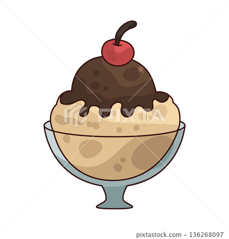 Illustration of sundae Illustration of sundae 136268097
