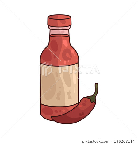 Illustration of Chili Sauce Illustration of Chili Sauce 136268114