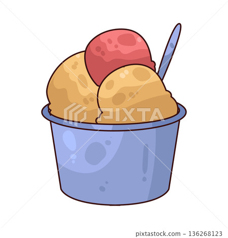 Illustration of ice cream cup 136268123