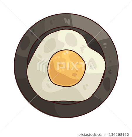 Illustration of fried egg Illustration of fried egg 136268130