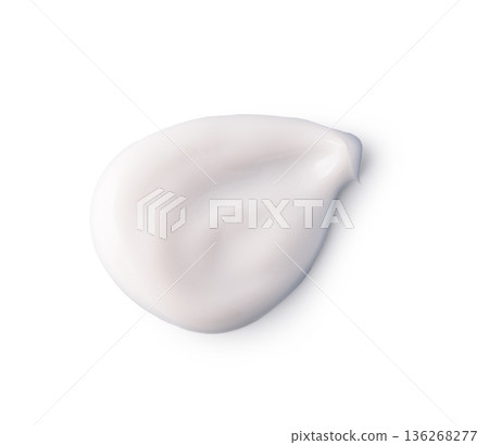 White skincare cream texture swatch on background 136268277