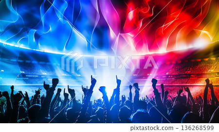 五彩繽紛的燈光讓觀眾興奮不已。 136268599