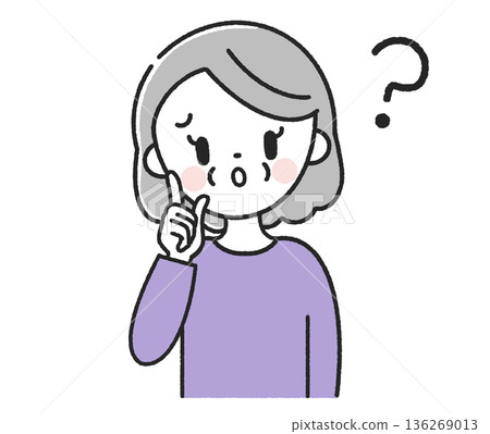 Senior woman feeling doubt 136269013
