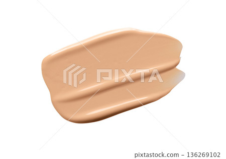 Skin foundation or makeup base. Cosmetic product. Isolated on white 136269102