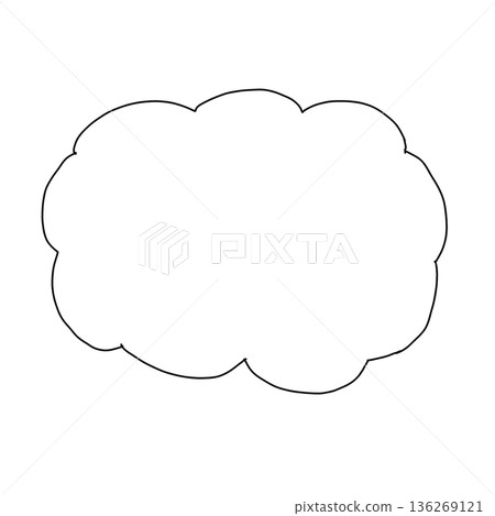 Hand-drawn speech bubble material - Simple line drawing for easy use 136269121