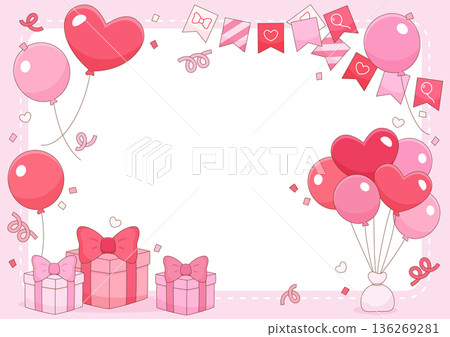 pink balloon celebration frame 2 pink balloon celebration frame 2 136269281