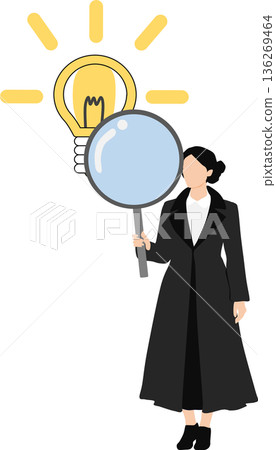 Illustration of a businesswoman with an idea 136269464