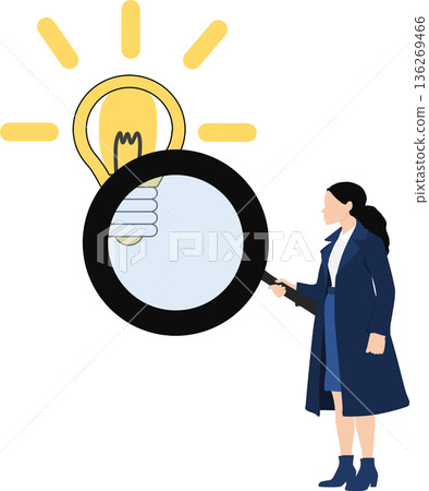 Illustration of a businesswoman with an idea 136269466