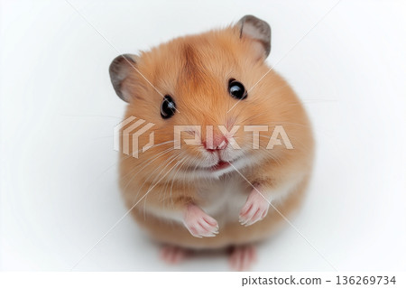 Adorable cute pet hamster as an animal with fluffy and furry small domestic features Adorable cute pet hamster as an animal with fluffy and furry small domestic features 136269734