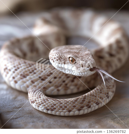 Rattlesnake with scales in nature, a venomous predator in wildlife and natural habitat. 136269782