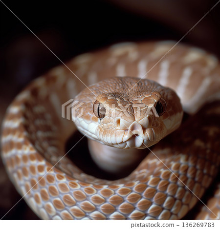 Intricate snake closeup showcasing reptile scales in nature and wildlife setting 136269783
