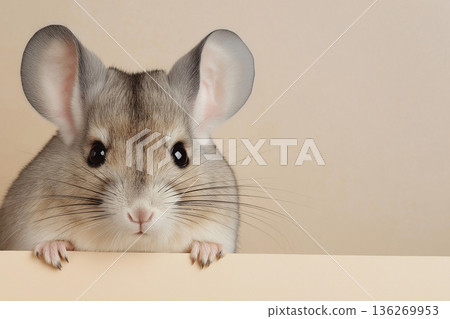Cute mouse with whiskers, small ears, and brown fur looks adorable in this animal photo Cute mouse with whiskers, small ears, and brown fur looks adorable in this animal photo 136269953