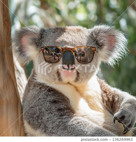 Koala sunglasses tree adorable summer nature Australia cute wildlife animals 136269963