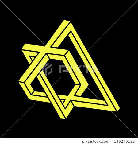 Impossible optical illusion shapes. Optical art object. Impossible figures. Sacred geometry. Escher style. Impossible optical illusion shapes. Optical art object. Impossible figures. Sacred geometry. Escher style. 136270152