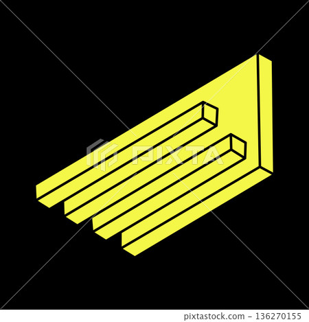 Optical illusion figures. Impossible objects. Line geometric shapes. Escher style. Optical illusion figures. Impossible objects. Line geometric shapes. Escher style. 136270155
