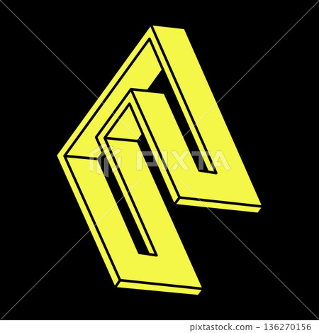 Impossible optical illusion shapes. Op art object. Impossible figures. Line art. Escher paradox. Geometry. Impossible optical illusion shapes. Op art object. Impossible figures. Line art. Escher paradox. Geometry. 136270156