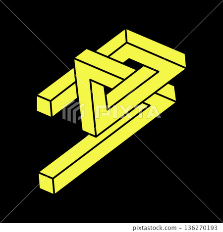 Optical illusion shapes. Optical art object. Sacred geometry. Impossible figures. Escher paradox. Optical illusion shapes. Optical art object. Sacred geometry. Impossible figures. Escher paradox. 136270193