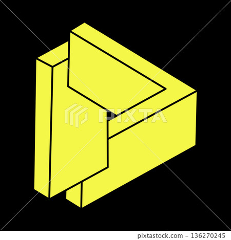 Optical illusion shapes. Escher style. Optical art object. Impossible figure. Sacred geometry. Optical illusion shapes. Escher style. Optical art object. Impossible figure. Sacred geometry. 136270245