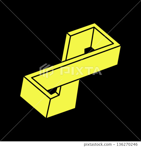 Optical illusion figures. Impossible objects. Line geometric shapes. Escher style. Optical illusion figures. Impossible objects. Line geometric shapes. Escher style. 136270246