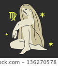Virgo zodiac symbol. Hand drawn style illustration of horoscope 136270578