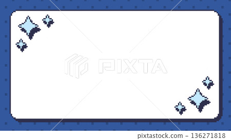 點陣藝術，生動可愛的背景裝飾，閃亮裝飾，邊框，像素 136271818