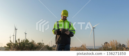 Survey Team Alternative energy for future.  136271850