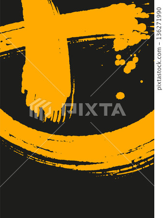 Vector japanese style ink brush stroke design 136271990